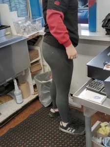 My co worker in leggings