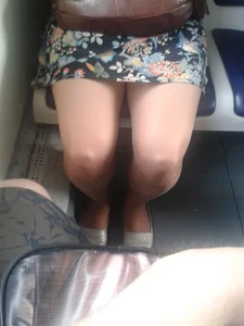 Hot Legs under Dress in Pantyhose - Public Bus Closeup Creepshot