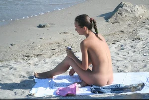 Nude beach and topless girls