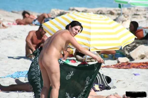 Bunch of sexy ladies on a nude beach