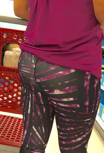 Milf shopping at Target in patterned leggings