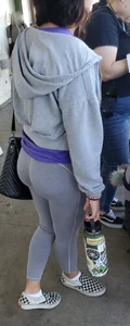 Latina cutie with a round ass in grey leggings