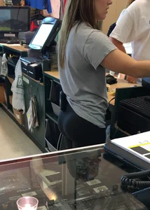 Dick's sexy employees in leggings with nice asses