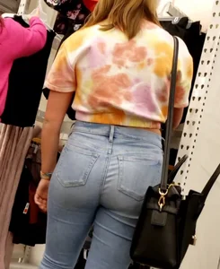 Beautiful Ass in Light Blue Jeans