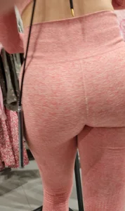 Fit Blonde in pink leggings (Slight VTL)
