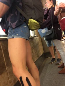 Hot Muscular Legs and Fit Body in Subway