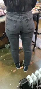 Goth white girl fills jeans