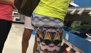 Milf shopping at Target in patterned leggings