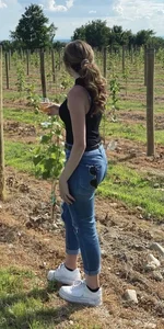 Nice candid girl in tight jeans, creepshot in the field