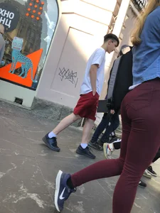 Perfect Ass And Fit Legs in Tight Red Jeans Street Crosswalk Creepshots Gallery