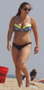 Thick girl on the beach in a bikini