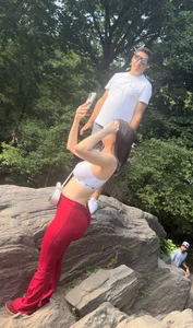 Fat A$$ Latina in red leggings with bf