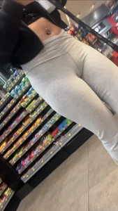 Nice ass Latina teeen in grey flares