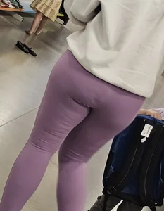 Thick purple leggings MILF
