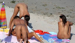 Nude beach and topless girls