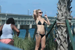 More sexy girls in bikinis and thongs at Deerfield Beach in Florida