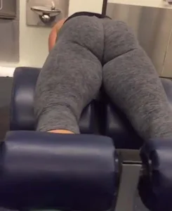 A Candid Girl With Incredibly Muscly Booty And Hips Working Out at the Gym Creepshots Gallery