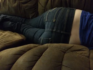 Home closeup creepshots of a girl's booty in jeans, whale tail