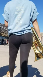 Girl with Sexy Ass and Legs in Tights Street Candid