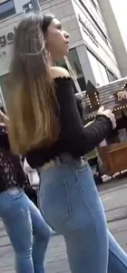 Teen girl with a tight ass in tight jeans