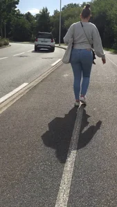Juicy student ass in a tight pants