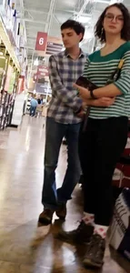 Nerdy chick with a nice big booty in leggings