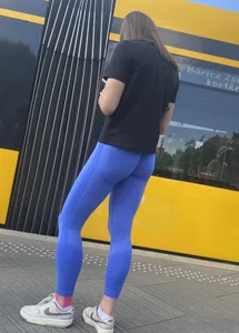tight blue yoga pants(OC)