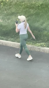 Fine white girl who lives in my complex takes a walk