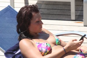 Mostly mature bikini babes on a Carnival cruise
