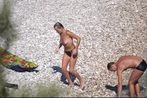 Nude girls on a beach in Hvar, Croatia