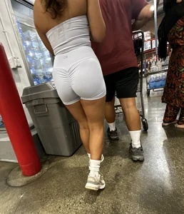 Latina with scrunch shorts