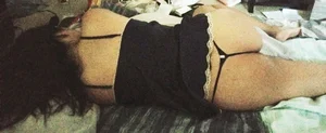 Skinny Girl in Strings Asleep in Bed