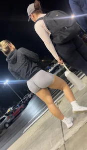 Gym Latina with thick ass and legs in spandex shorts OC