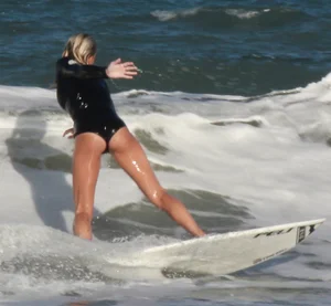Hot surfer chicks out in the water
