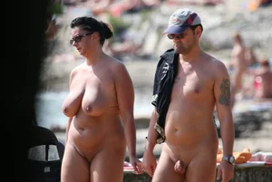 Nude beach and topless girls