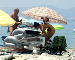 Nude beach and topless girls