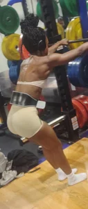 Ebony gym rat. Working on her perfect bubble ass