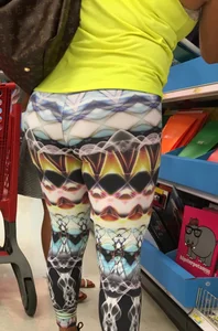 Milf shopping at Target in patterned leggings