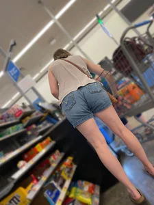 PAWG in Jean Shorts, her ass are eating those shorts up!