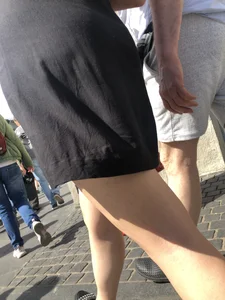NIce candid girl wearing a skirt street closeups