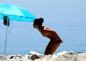 Nude beach and topless girls