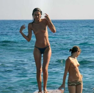 Nude beach and topless girls