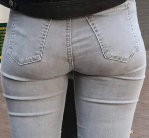 Grey tight jeans