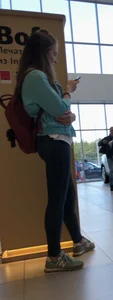 Skinny candid teen in tight jeans
