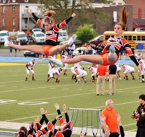 Candid cheerleaders