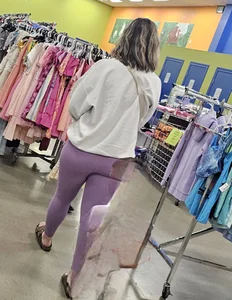 Thick purple leggings MILF