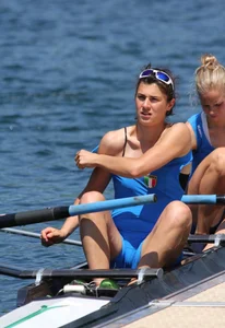 Sexy row girls in tight tops and spandex shorts