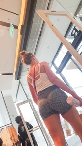 Tight gym shorts showing a fantastic blonde ass