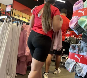 Thick Latina in black biker shorts (oc)