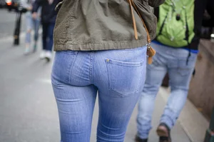 Super tight jeans close ups